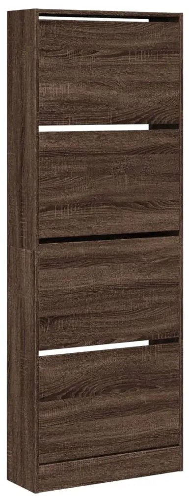 vidaXL Παπουτσοθήκη Καφέ δρυς 60x21x163,5 εκ. από Επεξεργασμένο Ξύλο