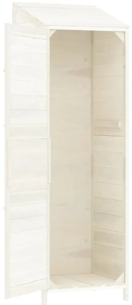 vidaXL Αποθήκη Κήπου Λευκή 55 x 52 x 174,5 εκ. από Μασίφ Ξύλο Ελάτης