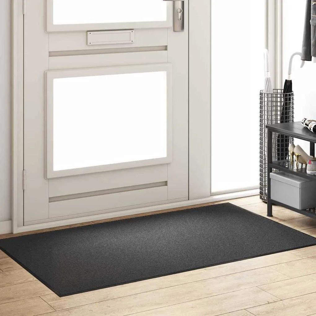 vidaXL Χαλάκι Εξώπορτας Άλλο Ανθρακί και Μαύρο 90 x 150 cm