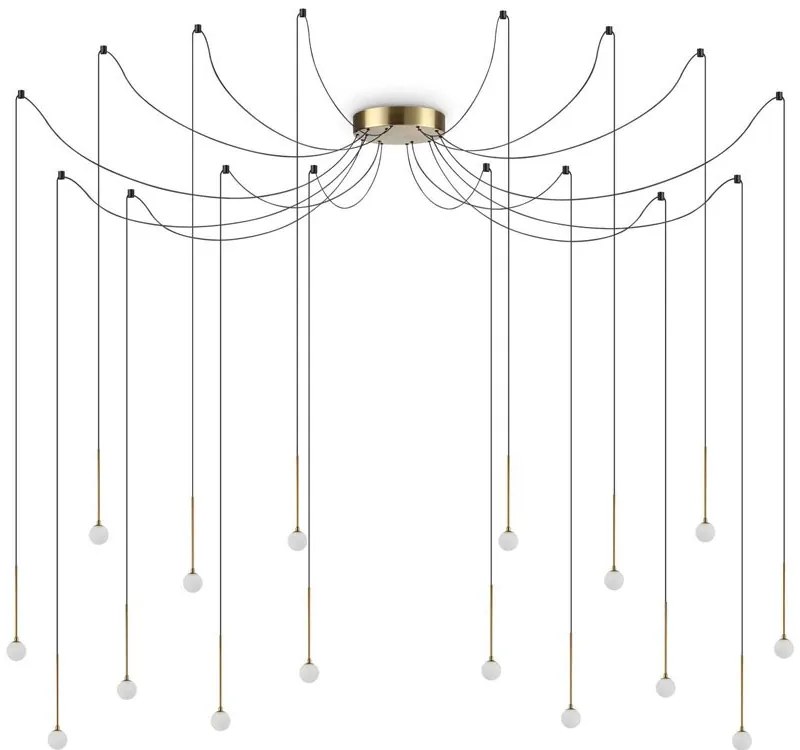 Φωτιστικό Οροφής Κρεμαστό Lucciola 284019 20x543,5cm LED 16W 3000K 1500Lm Brass Ideal Lux