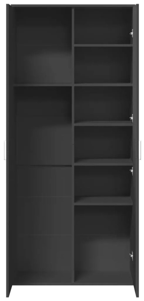 vidaXL Ντουλάπι Μαύρο 80x35x180 εκ. από Επεξεργασμένο Ξύλο