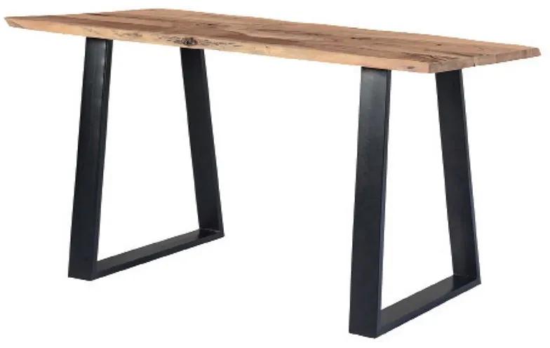 LIZARD Slim Τραπέζι Κουζίνας-Τραπεζαρίας, Μέταλλο Βαφή Μαύρο, Ξύλο Ακακία Φυσικό  140x80x75cm Solid Wood 25mm [-Φυσικό/Μαύρο-] [-Μέταλλο/Ξύλο-] ΕΑ7095,S