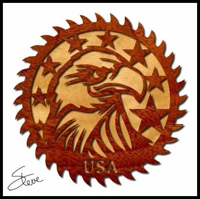 Intra απο ξύλο plywood 3mm-4mm πάχος - Patriotic Saw Blade Scroll Saw Pattern PDF Δίασταση 30x30 cm Intraeaxys-voq88eo2