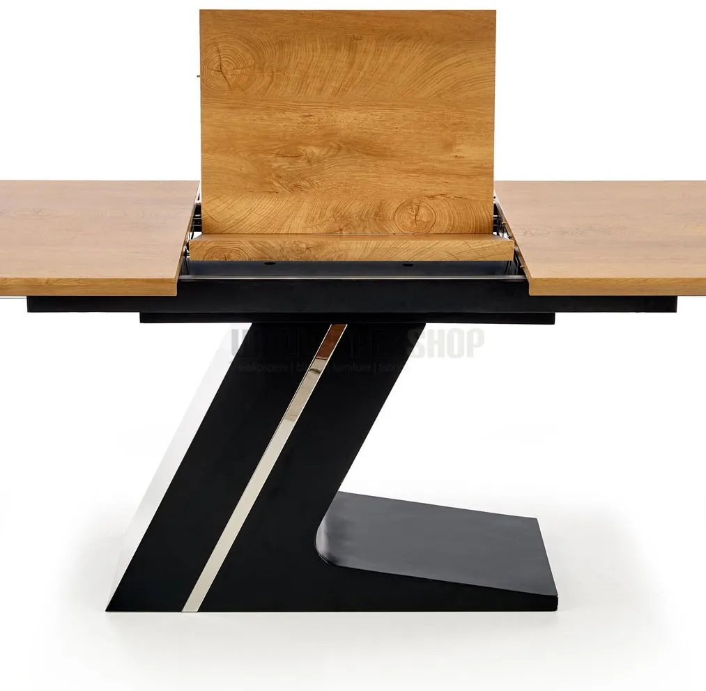 Gusto Ανοιγομένη Τραπεζαρία Μπεζ / Μαύρο 160-220x90x75