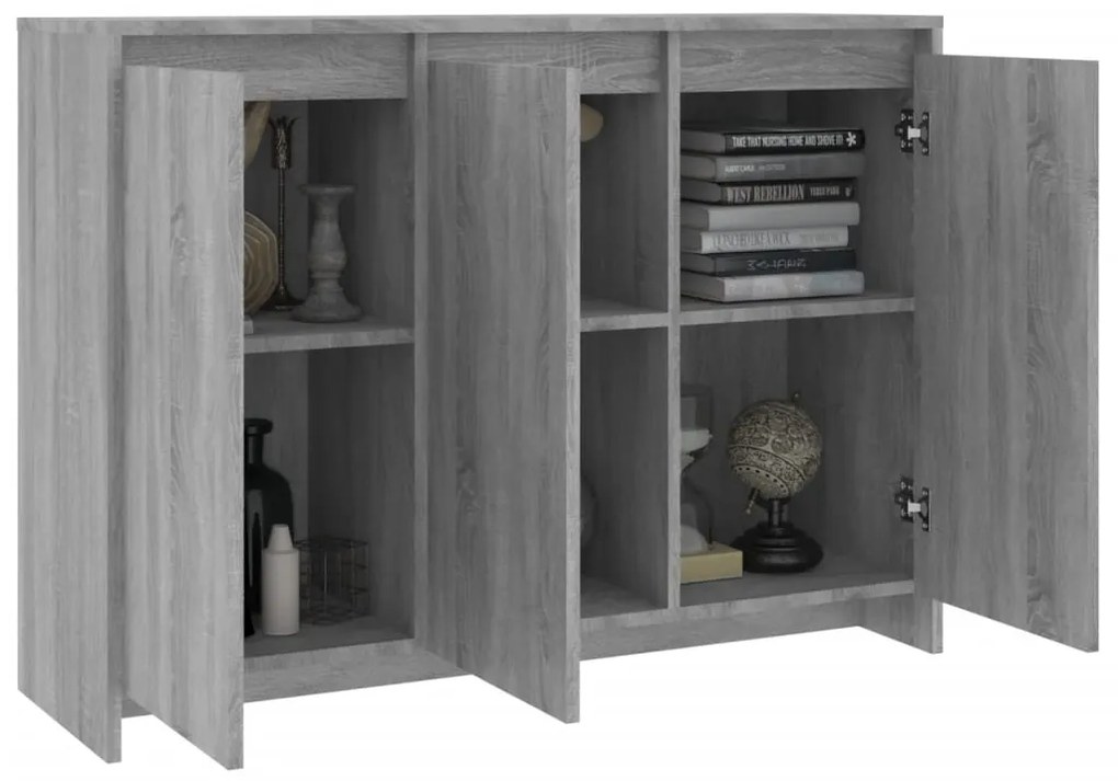 vidaXL Μπουφές Γκρι Sonoma 102x33x75 εκ. από Επεξεργασμένο Ξύλο
