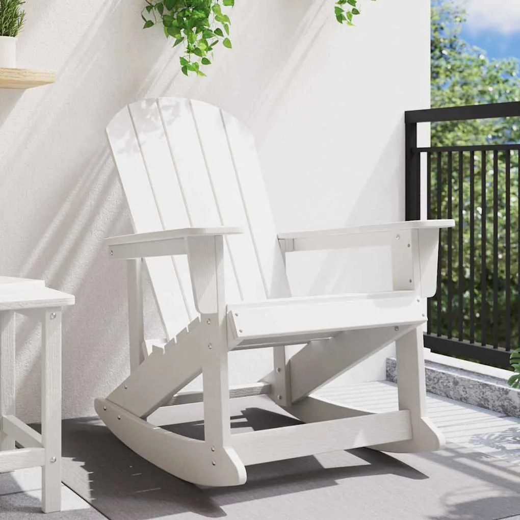 vidaXL Πολυθρόνα Κούνια Adirondack Λευκή 73.5x92x90 cm HDPE