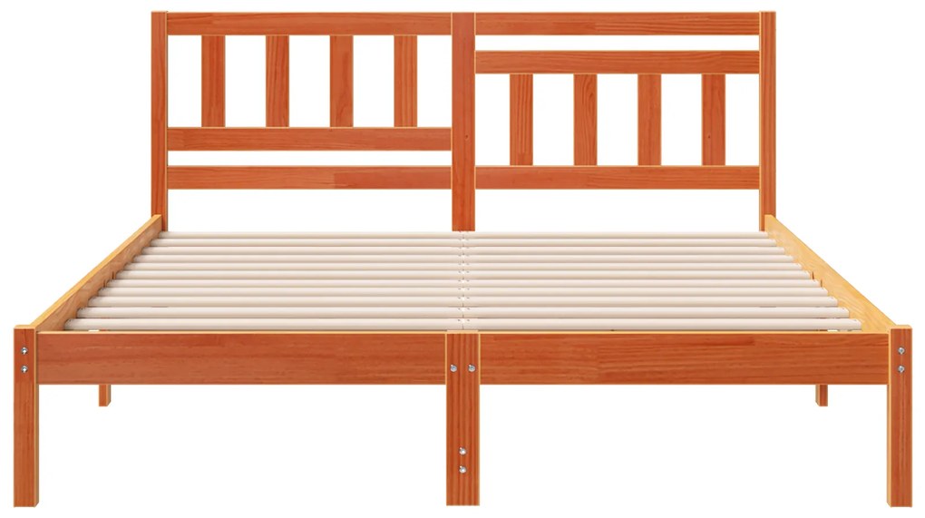 vidaXL Σκελετός Κρεβατιού Καφέ κεριού 140 x 200 cm Μασίφ ξύλο πεύκου