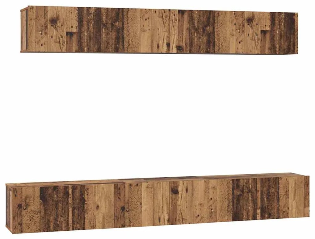 vidaXL Σετ επίπλου τηλεόρασης 5 pcs Παλιό Ξύλο Επεξεργασμένο ξύλο