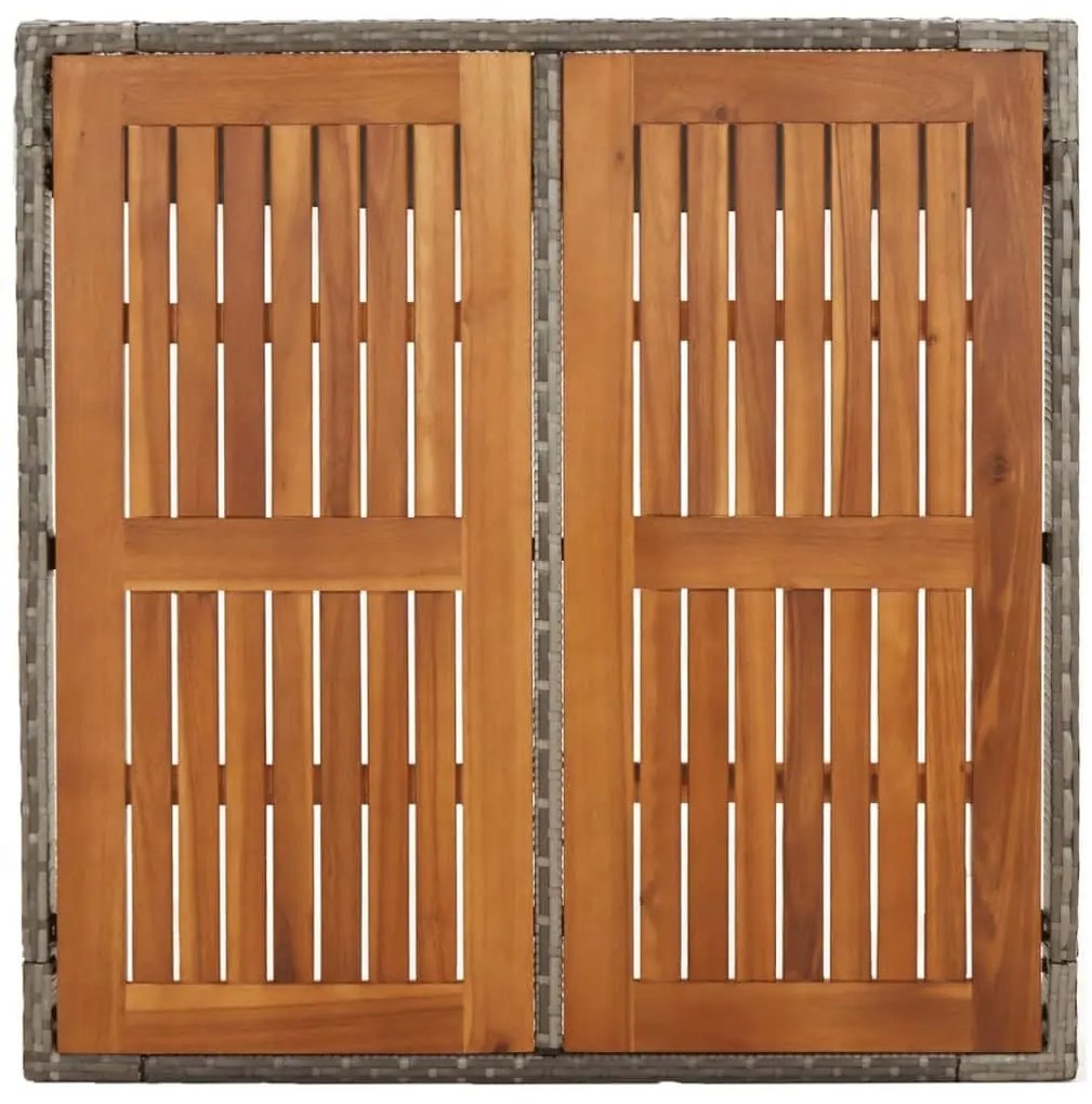 vidaXL Σετ Τραπεζαρίας Κήπου 3 τεμ. Γκρι Συνθ. Ρατάν με Μαξιλάρια