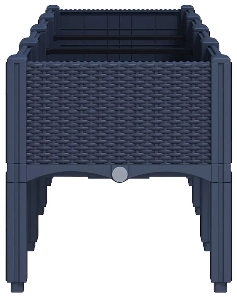 vidaXL Ζαρντινιέρα Κήπου με Πόδια Μπλε Γκρι 160x40x42 εκ. Πολυπροπυλένιο