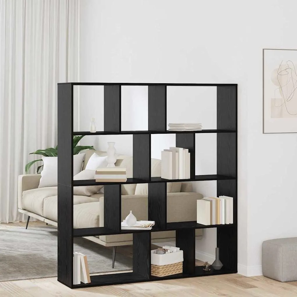 vidaXL Βιβλιοθήκη Μαύρη δρυς 132 x 29 x 141.5 εκ. Επεξεργασμένο ξύλο