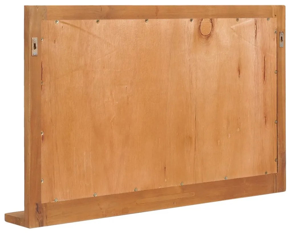 vidaXL Καθρέφτης Τοίχου με Ράφι 100 x 12 x 60 εκ. από Μασίφ Ξύλο Teak