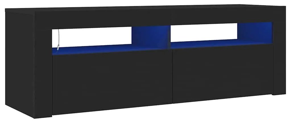 vidaXL Έπιπλο Τηλεόρασης με LED Μαύρο 120x35x40 εκ.