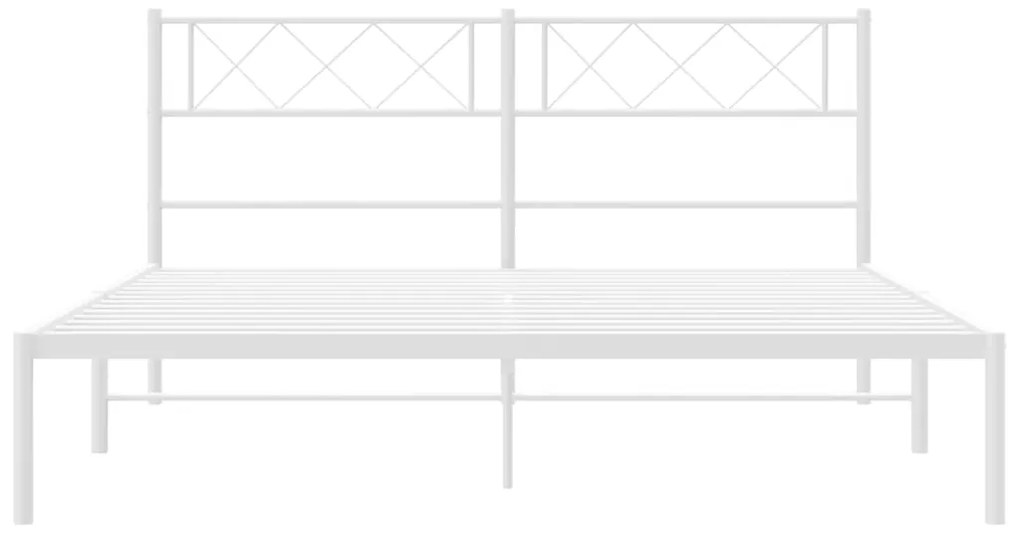 vidaXL Πλαίσιο Κρεβατιού με Κεφαλάρι Λευκό 120 x 200εκ. Μέταλλο