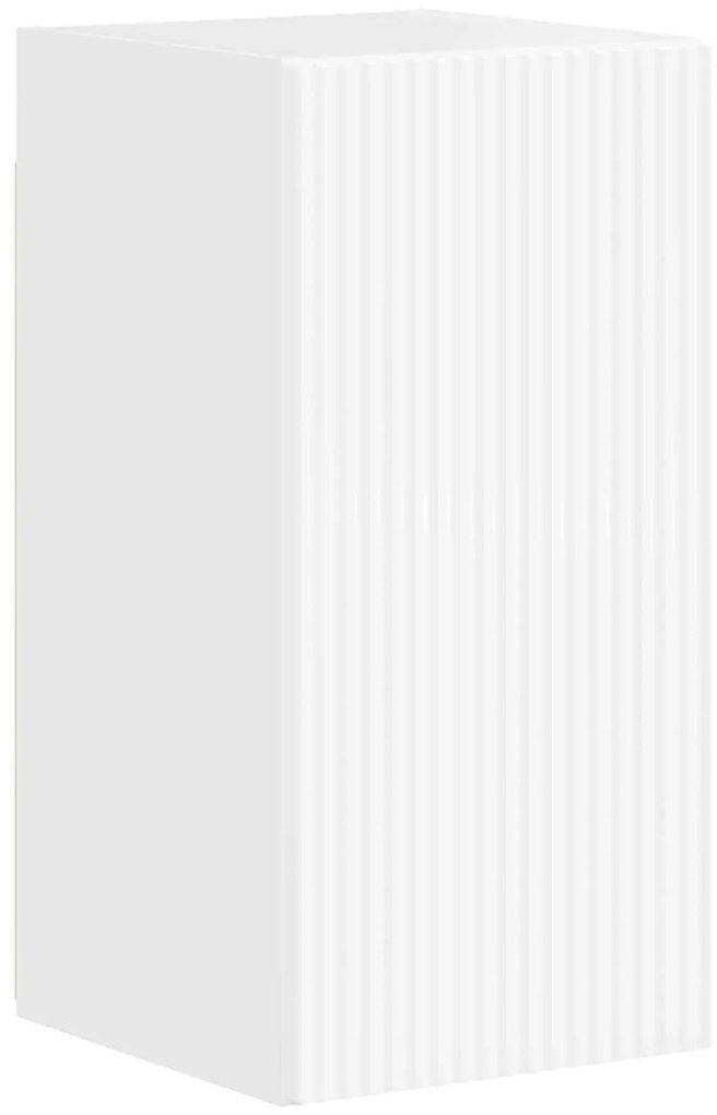 vidaXL Σετ επίπλου τηλεόρασης Επιτοίχιο 3 pcs Υψηλής γυαλάδας λευκό