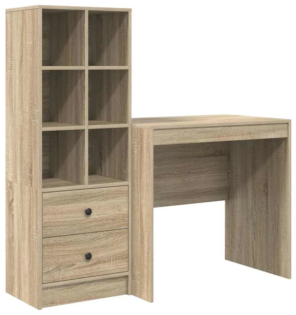 vidaXL Γραφείο με αποθηκευτικό χώρο 2 pcs Δρύς Sonoma 80 x 50 x 76 εκ.