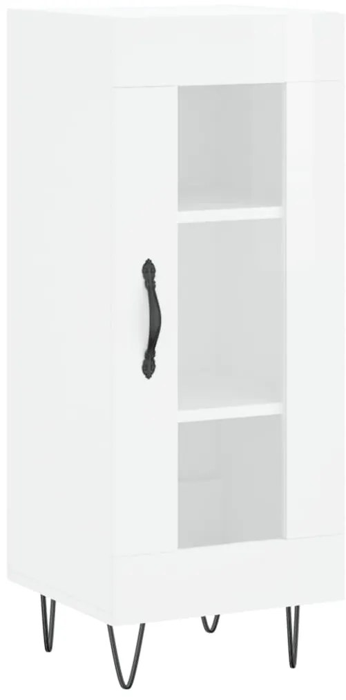vidaXL Ντουλάπι Γυαλιστερό Λευκό 34,5x34x90 εκ. Επεξεργασμένο Ξύλο