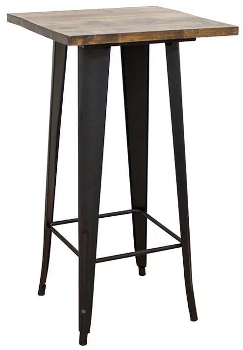 ZITA PLUS TEXAS ΜΠΑΡ ΜΑΥΡΟ ΜΑΤ ΤΡΑΠ. 60Χ60Χ106εκ.WOOD TOP 60Χ60Χ106εκ.24.0219