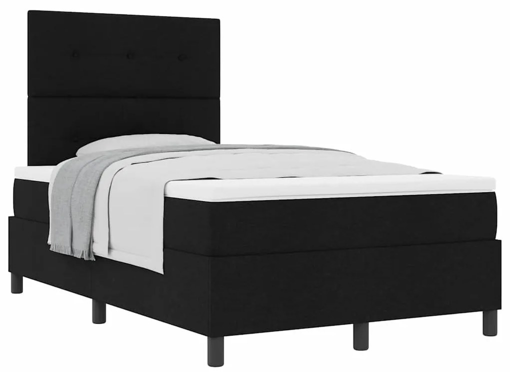 vidaXL Κρεβάτι με ελατήρια με στρώμα Μαύρο 120 x 200 cm ύφασμα