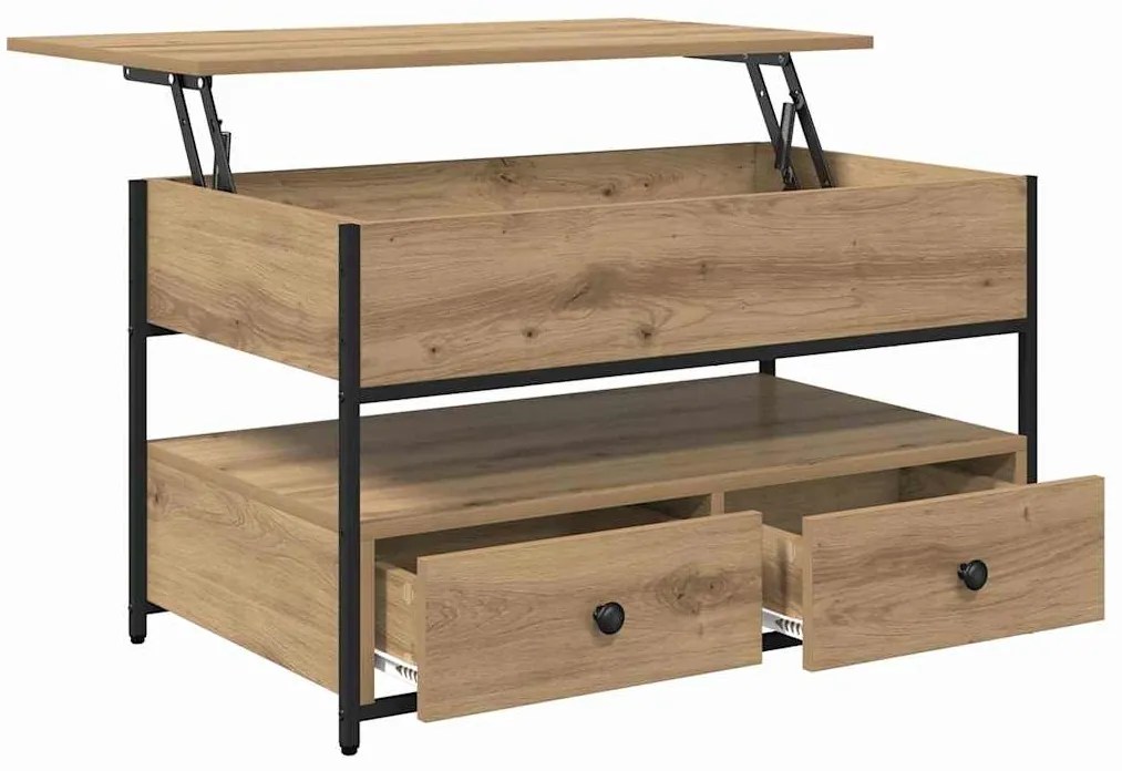 vidaXL Τραπεζάκι σαλονιού με συρτάρι Artisan Oak 85 x 50 x 50 εκ.
