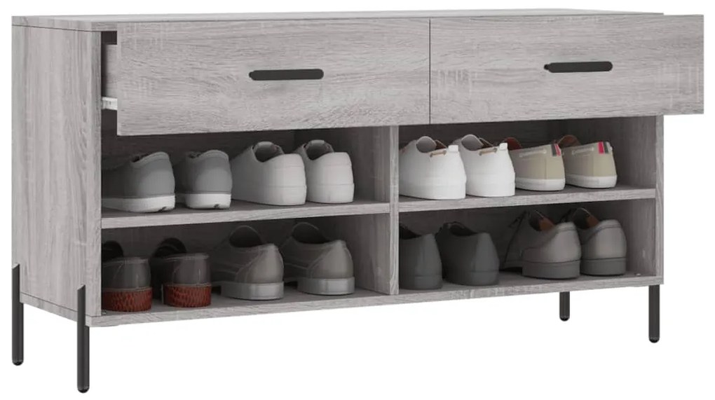 vidaXL Παπουτσοθήκη Γκρι Sonoma 102x35x55 εκ. από Επεξεργασμένο Ξύλο