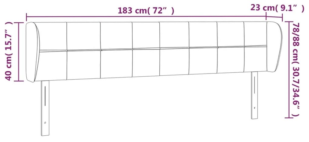 Κεφαλάρι με Πτερύγια Σκούρο Πράσινο 183x23x78/88 εκ. Βελούδινο 3117207