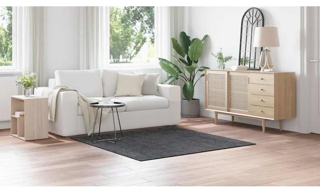 vidaXL Χαλί Σκούρο γκρι 160 x 160 cm Πολυπροπυλένιο
