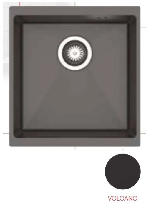 Pyramis Ithaka 1B Υποκαθήμενος Νεροχύτης από Συνθετικό Γρανίτη 43x46cm Volcano