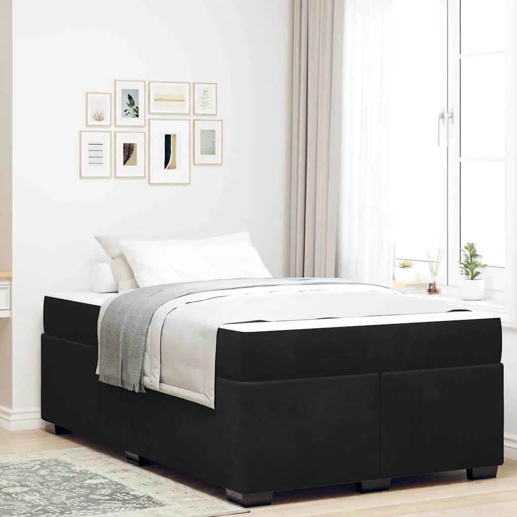 vidaXL Σκελετός κρεβατιού με στρώμα Μαύρο 120 x 200 cm Βελούδο