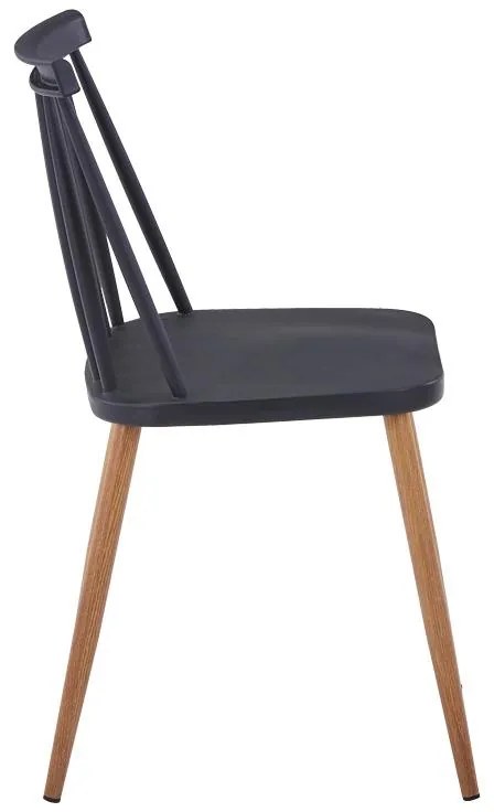 Σετ Τραπεζαρίας Manka - Aurora I 5 τεμ Sonoma - Μαύρο 110x80x77εκ. 110x80x77 εκ.