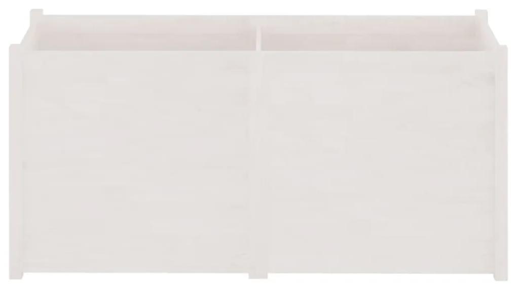 Ζαρντινιέρα Κήπου Λευκή 150 x 50 x 70 εκ. από Μασίφ Ξύλο Πεύκου - Λευκό
