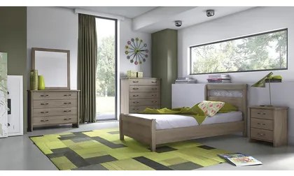 Savvidis Furniture  Σετ Κρεβατοκάμαρας 5τμχ (κρεβάτι για στρώμα 90x190, 1 κομοδίνο, συρταριέρα, τουαλέτα και καθρέφτης) N27 Μόκα Μελαμίνη BEST-891067