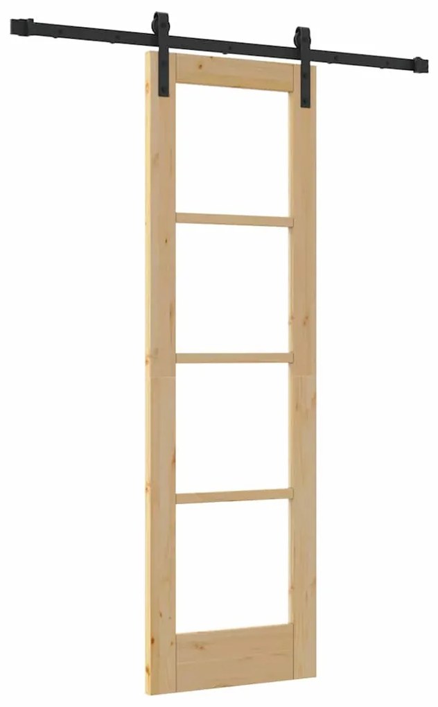 vidaXL Συρόμενη Πόρτα ORKDAL Καφέ 61 x 198.5 εκ. Ξύλο και μέταλλο