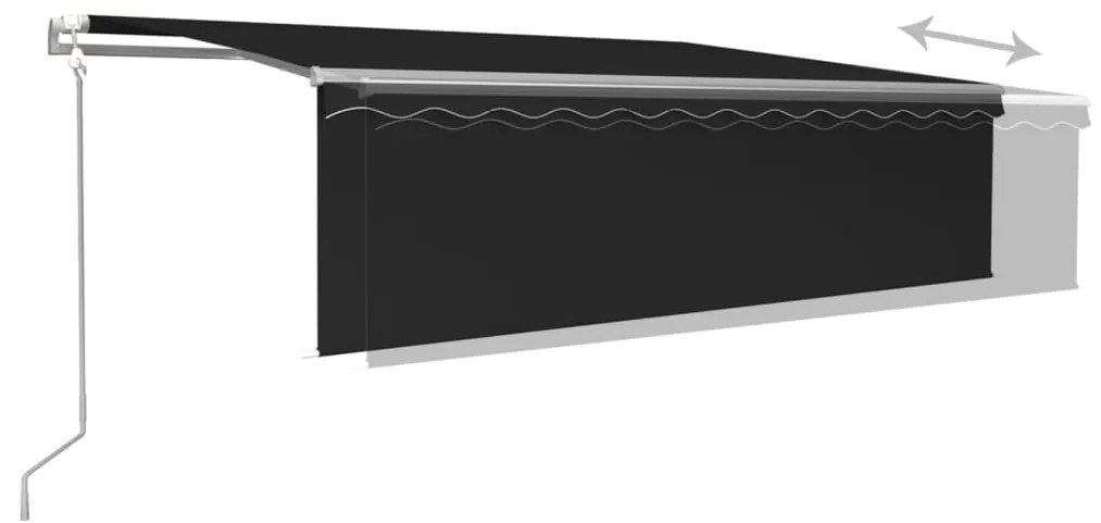 vidaXL Τέντα Συρόμενη Αυτόματη με Σκίαστρο Ανθρακί 5 x 3 μ.