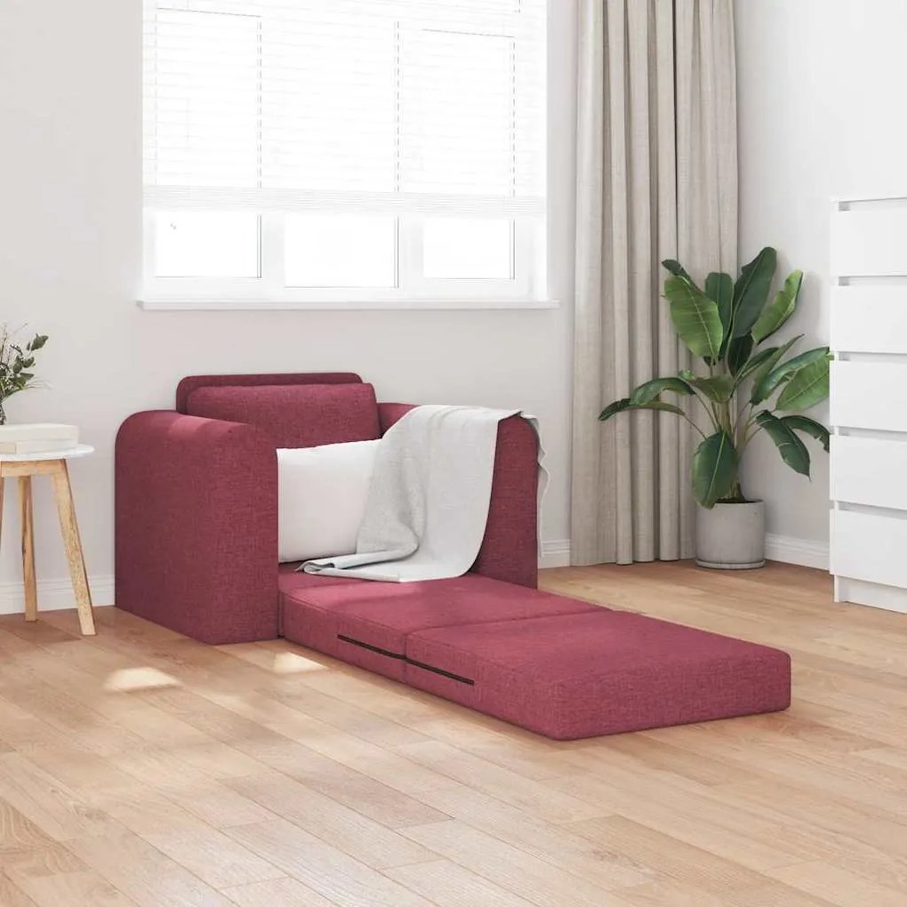 vidaXL Κρεβάτι καναπές Μπορντό 98 x 71 x 83 εκ. ύφασμα