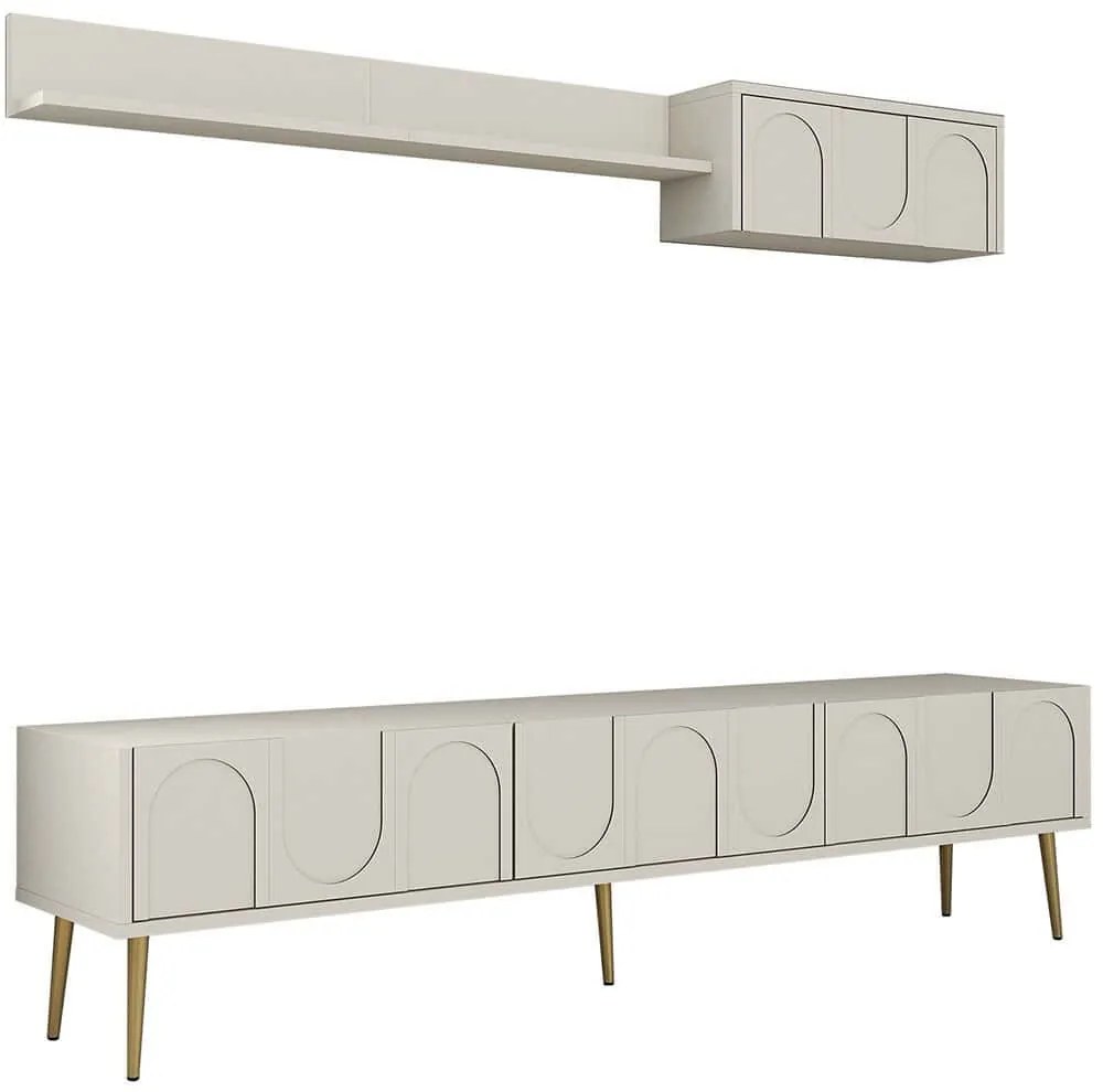 Σύνθεση Τηλεόρασης Lyon 845HCT5581 180x35x43cm Cream