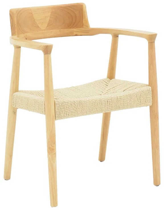 Intrahome Πολυθρόνα Jojene Intrahome rubberwood και σχοινί σε φυσική απόχρωση 58x54x79εκ | SKU: INTRAPA-374111150