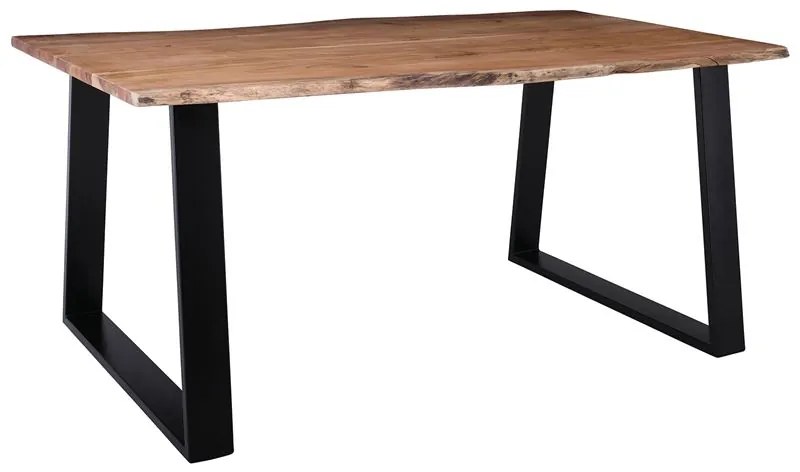WOODWELL ΕΑ7097,SWLIZARD-W Slim Τραπέζι Τραπεζαρίας, Μέταλλο Βαφή Μαύρο, Ξύλο Ακακία Φυσικό 160x90x78cm Solid Wood 25mm ΕΑ7097,SW
