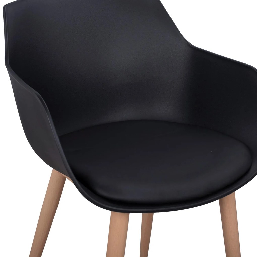 Καρέκλα Tραπεζαρίας LUCIE Μαύρη με Μεταλλικά πόδια 56x57x80εκ. 2αδα 56x57x80 εκ.