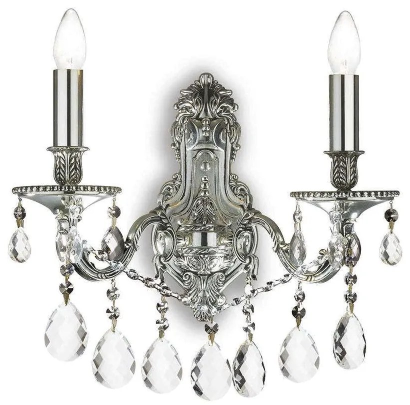 Φωτιστικό Τοίχου-Απλίκα Gioconda 044910 31x42,5x21,5cm 2xE14 40W Silver Ideal Lux