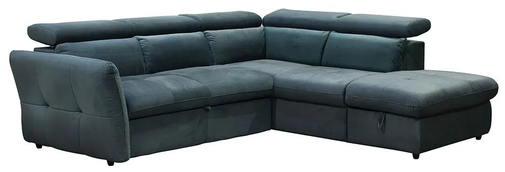 ΚΑΝΑΠΕΣ ΚΡΕΒΑΤΙ ΓΩΝΙΑ ΔΕΞΙΑ MONSERAT  PETROL 254x224x90