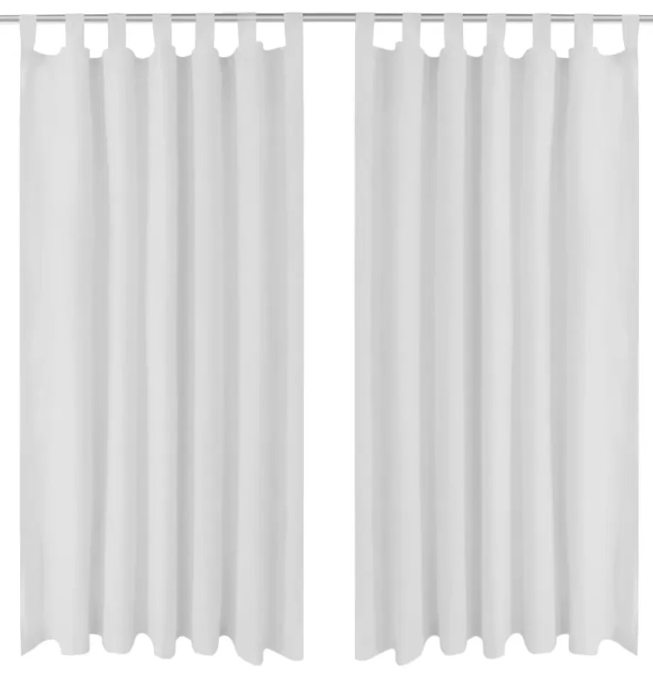 vidaXL Κουρτίνες με Θηλιές 2 τεμ. Λευκές 140 x 175 εκ. από Microsatin