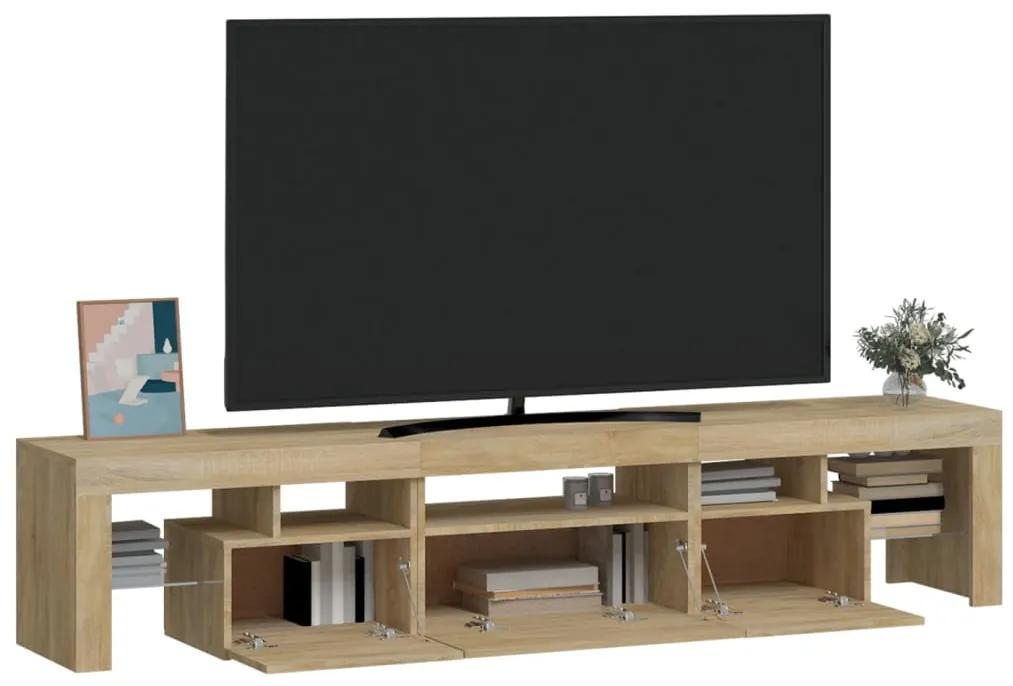 vidaXL Έπιπλο Τηλεόρασης με LED Sonoma Δρυς 200x36,5x40 εκ.