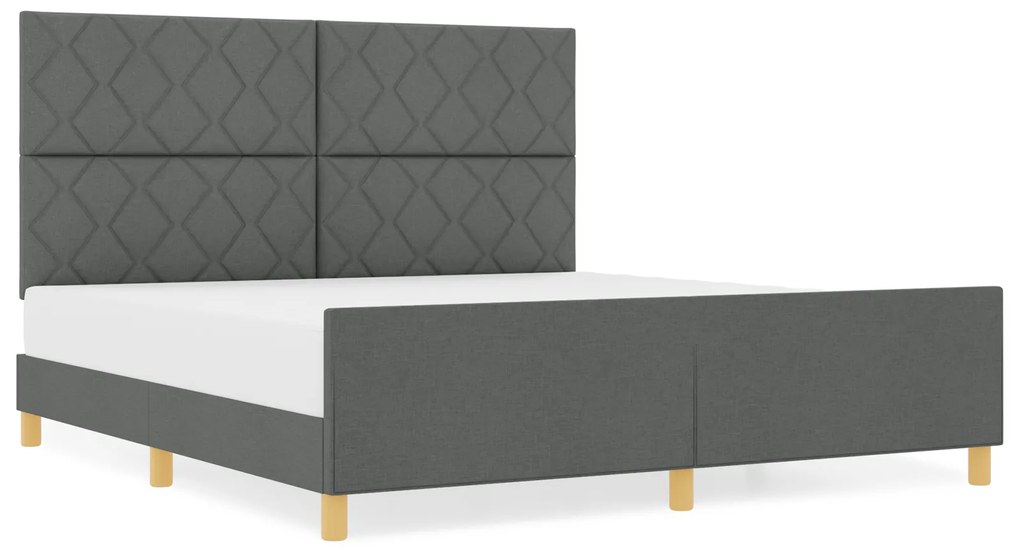 vidaXL Κρεβάτι Σκελετός Σκούρο Γκρι 180x200 εκ. Υφασμάτινο
