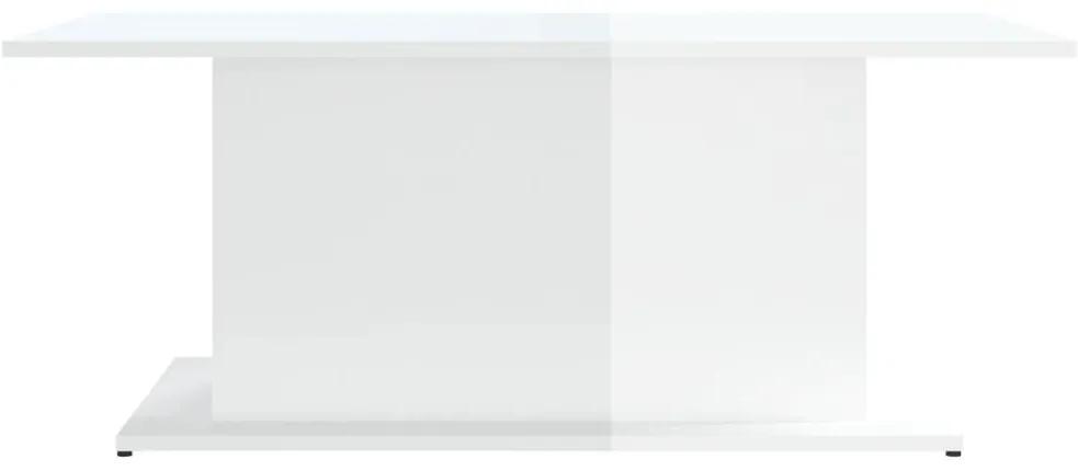 Τραπεζάκι Σαλονιού Γυαλιστερό Λευκό 102x55,5x40 εκ. Μοριοσανίδα - Λευκό