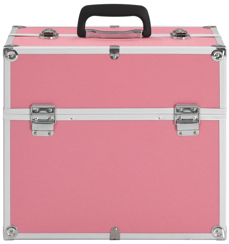 vidaXL Βαλίτσα Μακιγιάζ Ροζ 38x23x34 εκ. Αλουμινίου