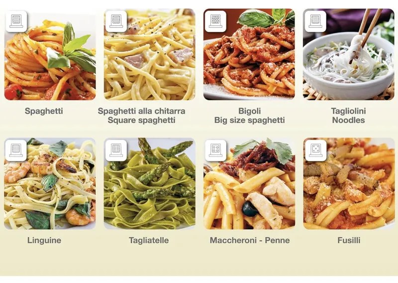 Μηχανή παρασκευής φρέσκων ζυμαρικών και σπαγγέτι Beper P102SBA500, 200W, 8 ρυθμίσεις, Ανοξείδωτο ατσάλι, Αυτόματο, Λευκό/μπεζ