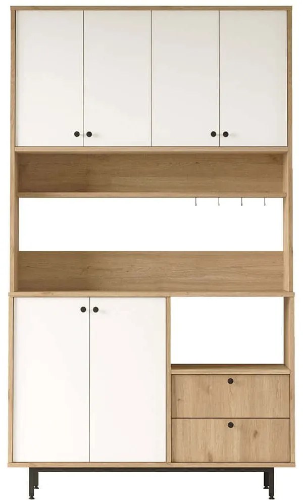 Ντουλάπι Κουζίνας 956LCS3564 120x35,5x205cm Oak-White Μοριοσανίδα, Μέταλλο