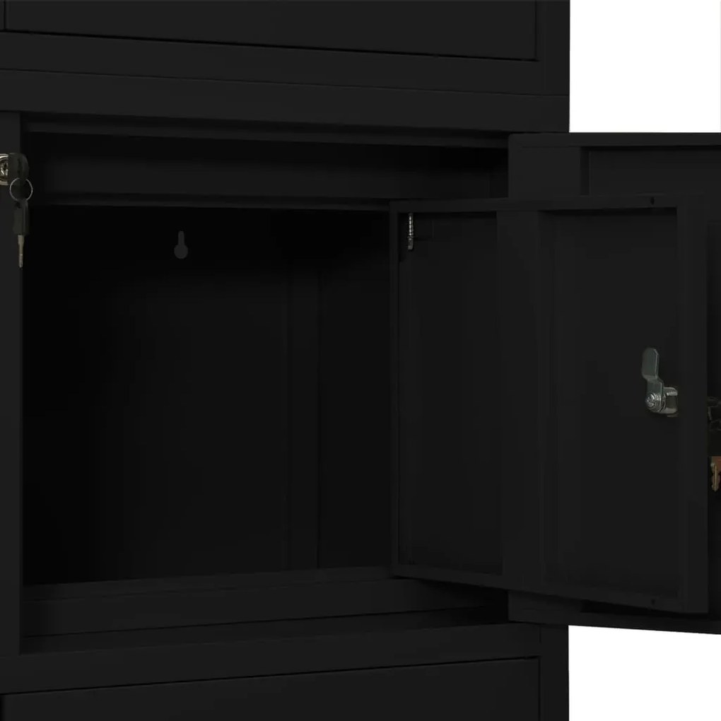 vidaXL Ντουλάπα Γραφείου Μαύρη 90 x 40 x 180 εκ. Ατσάλινη