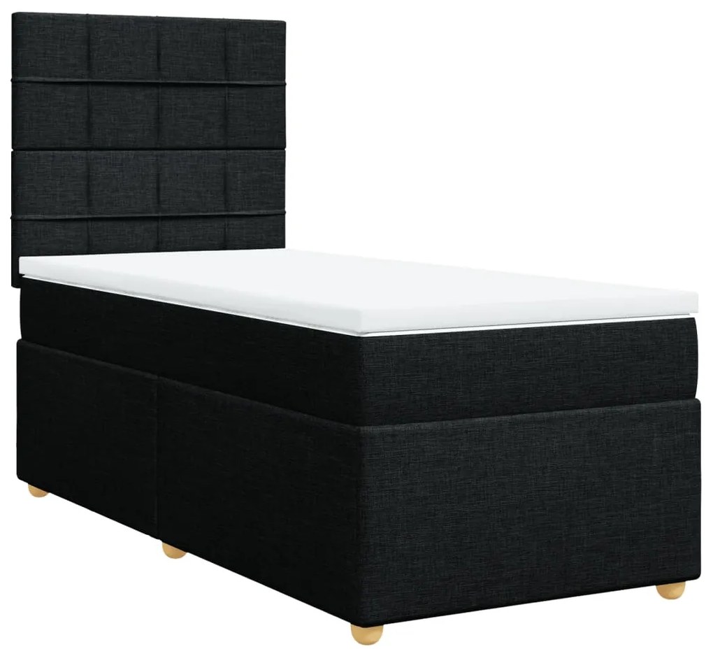 ΚΡΕΒΑΤΙ BOXSPRING ΜΕ ΣΤΡΩΜΑ ΜΑΥΡΟ 90X190 ΕΚ.ΥΦΑΣΜΑΤΙΝΟ 3293437